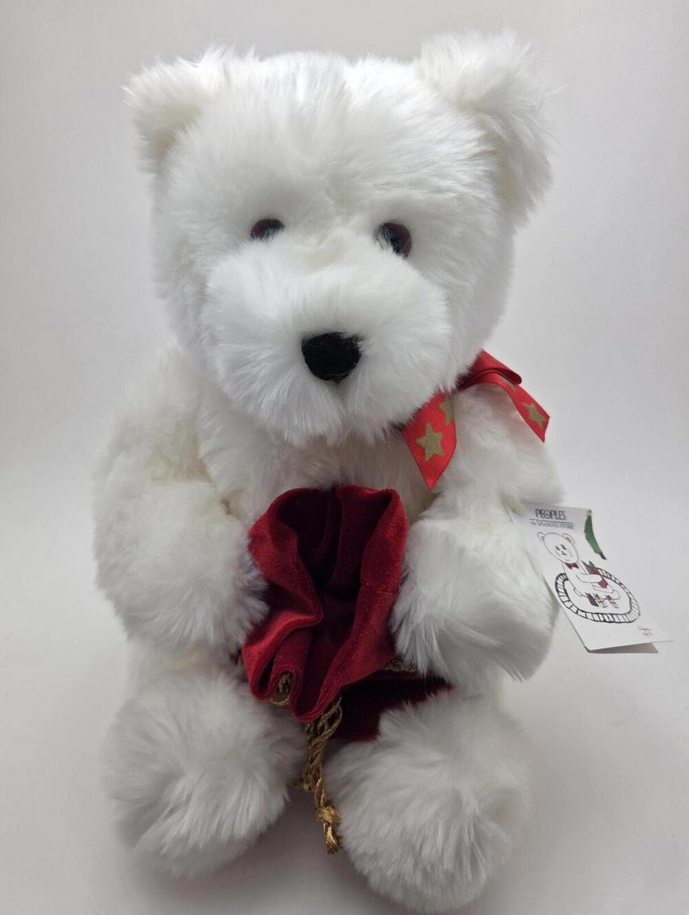 Gund Peoples Teddy Bear Holding Jewelery Bag, NWT! (15 inch)